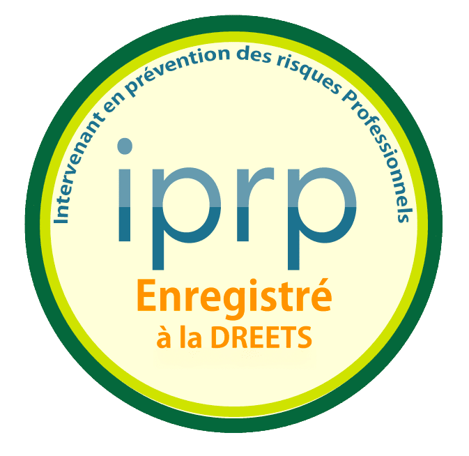 Société certifiée IPRP - Intervenant en Prévention des Risques Professionnels – certification délivrée par la DREETS